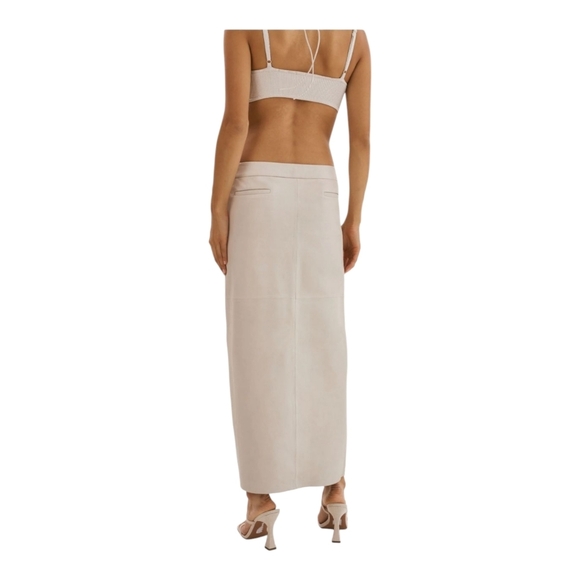 LaMarque Abia Low Waist Leather Maxi Skirt Bone Size Small NWT $545 - Picture 2 of 14